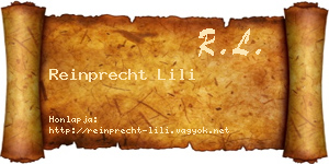 Reinprecht Lili névjegykártya